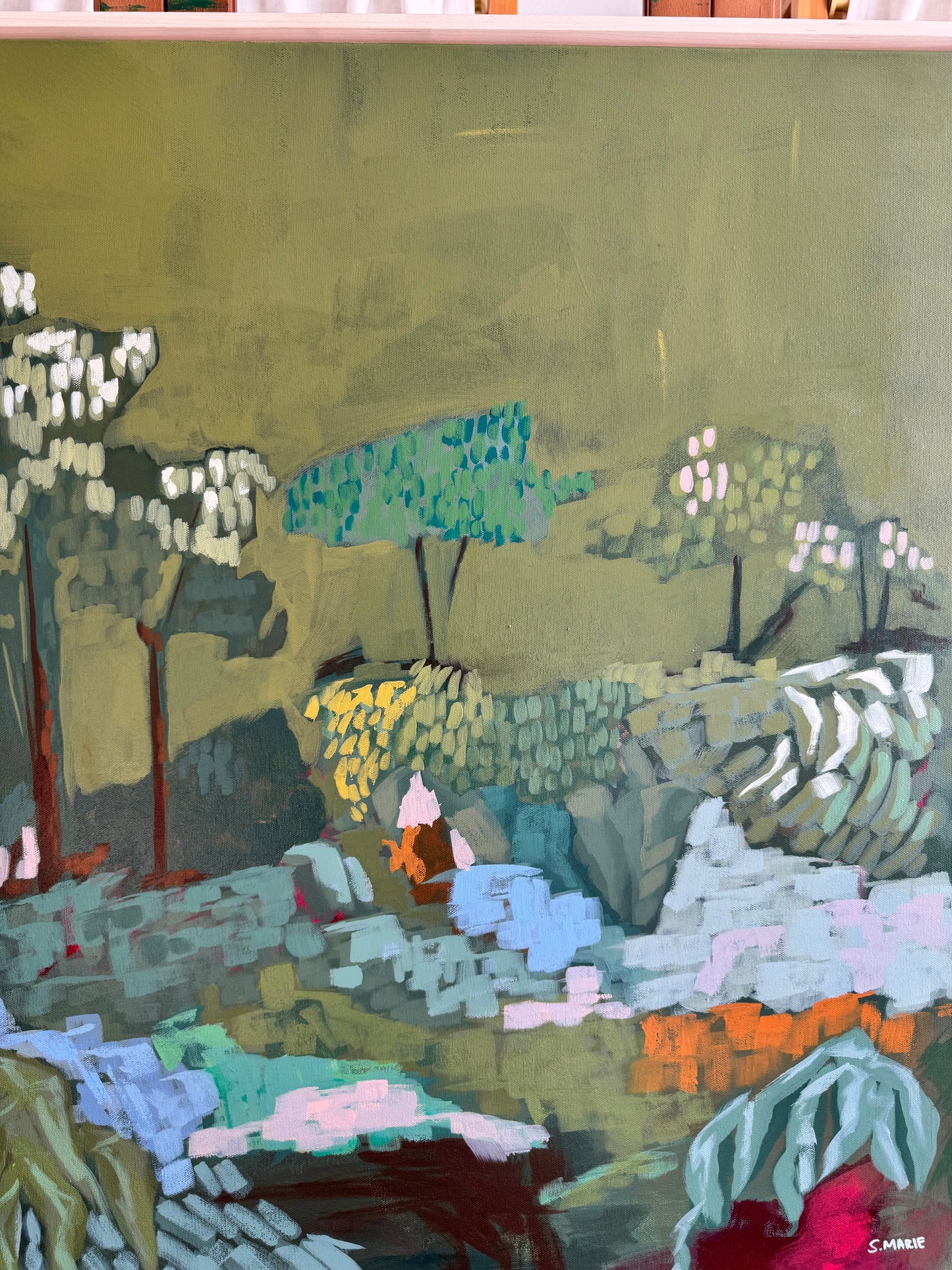 Unfolding No.2 Original Acrylic Floral Painting 30”x30”