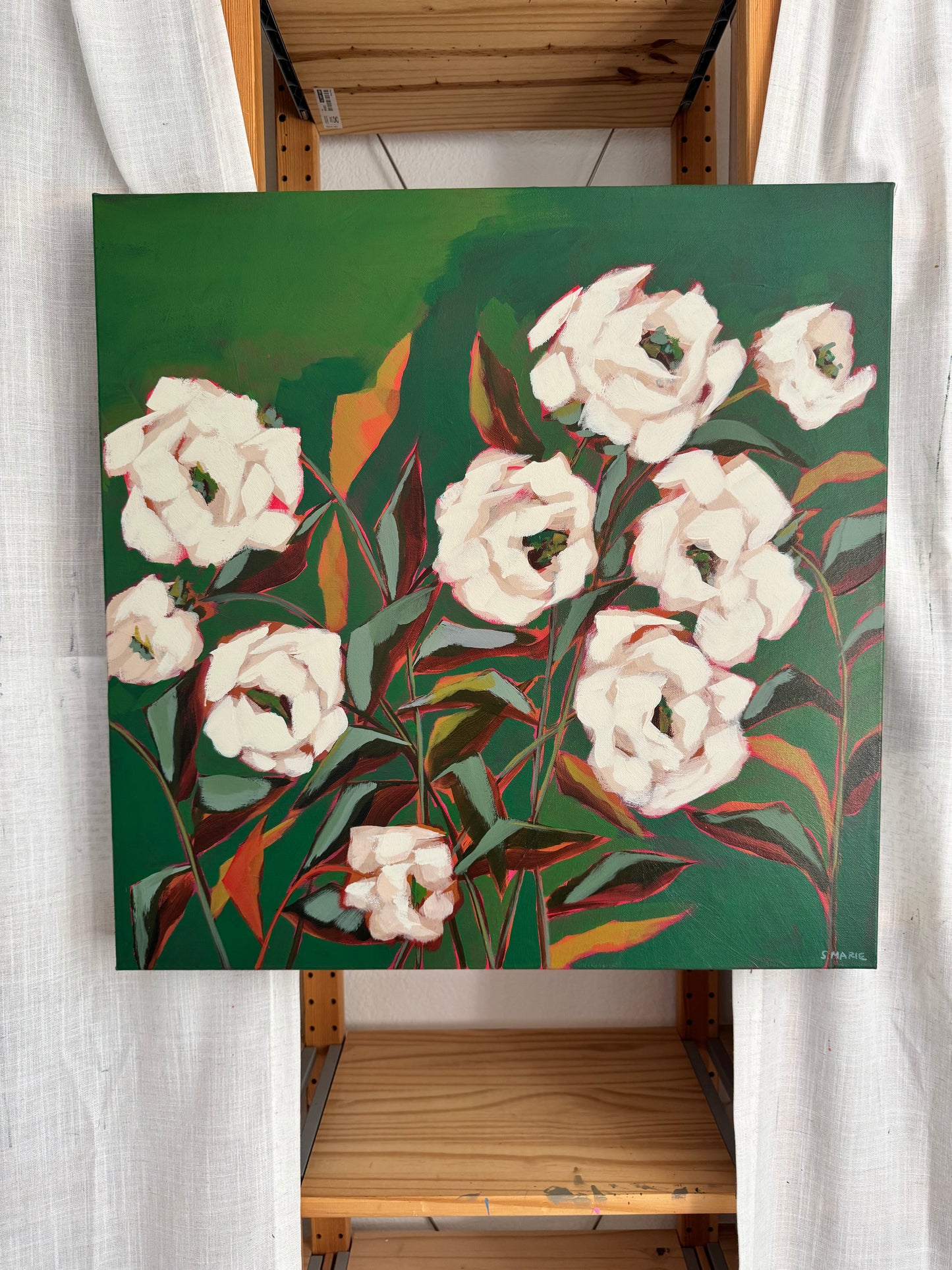 Song of the Garden Original Acrylic Floral Painting 24”x24”