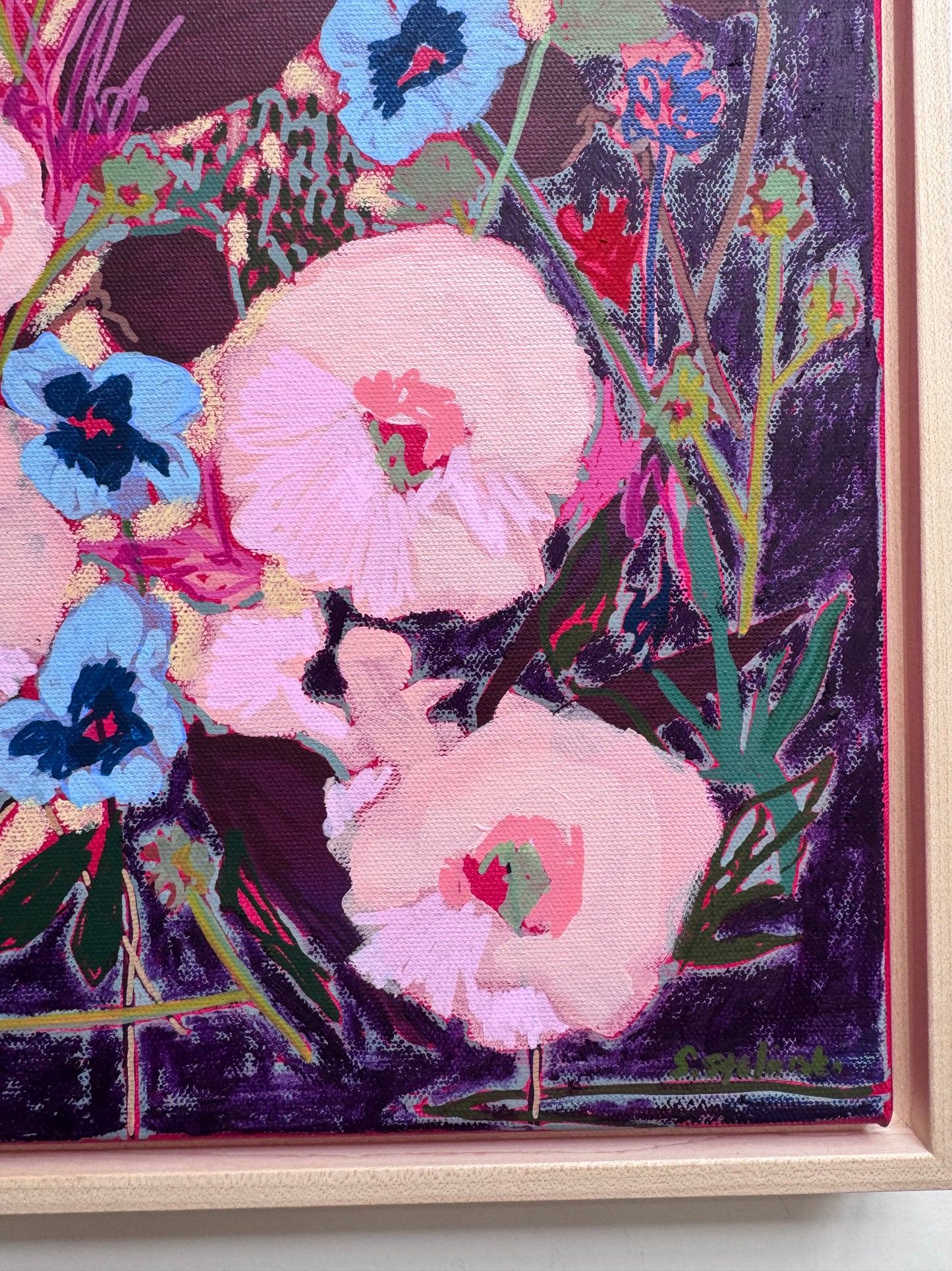 ‘In No Particular Order’ Original Acrylic Floral Painting 12”x12”