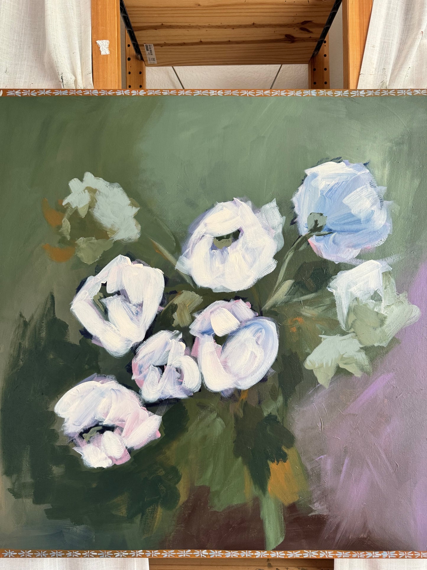 Victorian Dream Original Acrylic Floral Painting 30”x30”