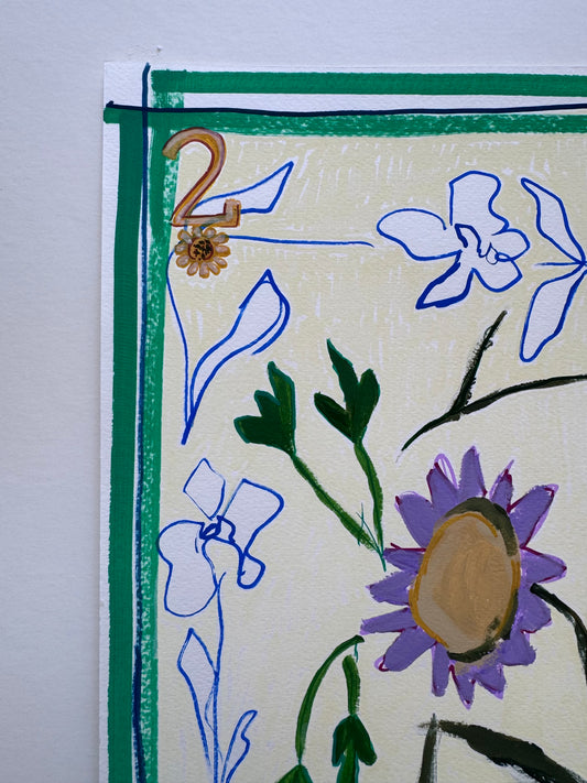 Botanical Notes No.5 ‘2 of Flowers’ 24” x 18” Original Art