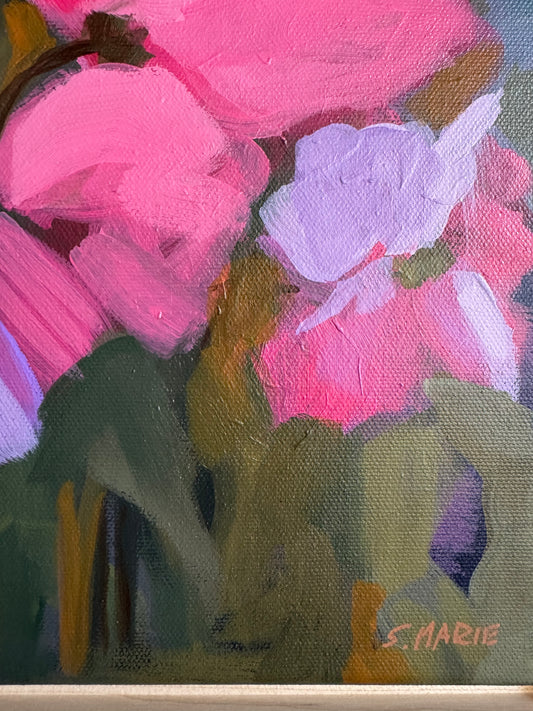 Put It In The Basket Original Acrylic Floral Painting 12”x12”