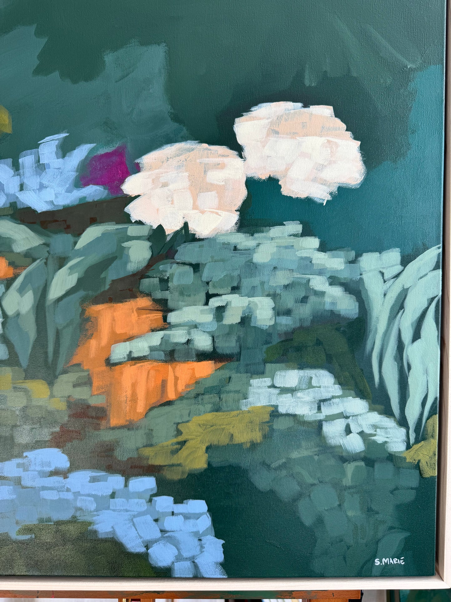 Unfolding No.3 Original Acrylic Floral Landscape Painting 30”x30”