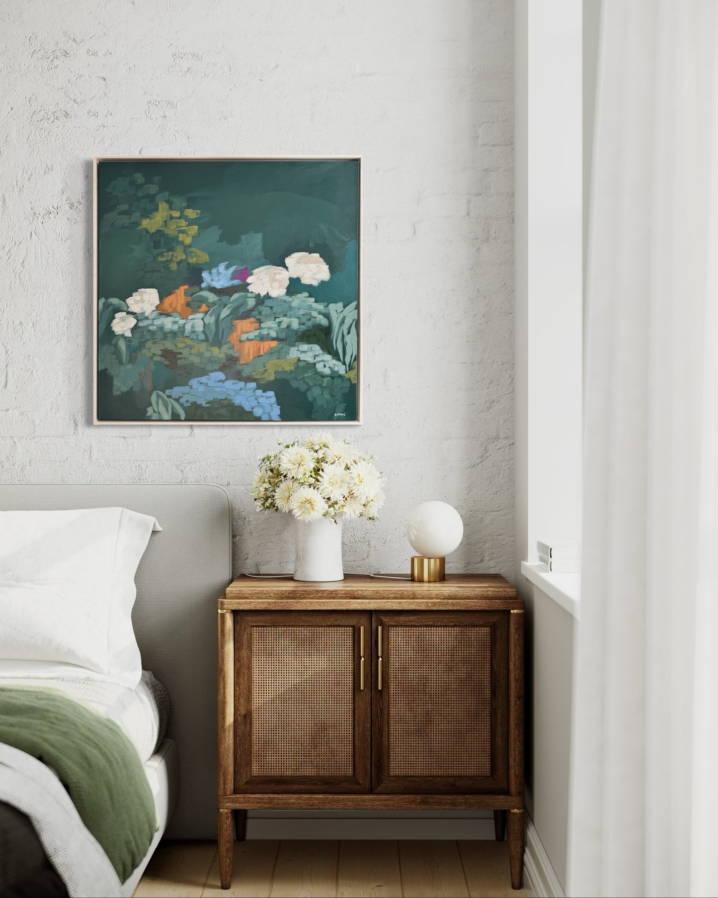 Unfolding No.3 Original Acrylic Floral Landscape Painting 30”x30”