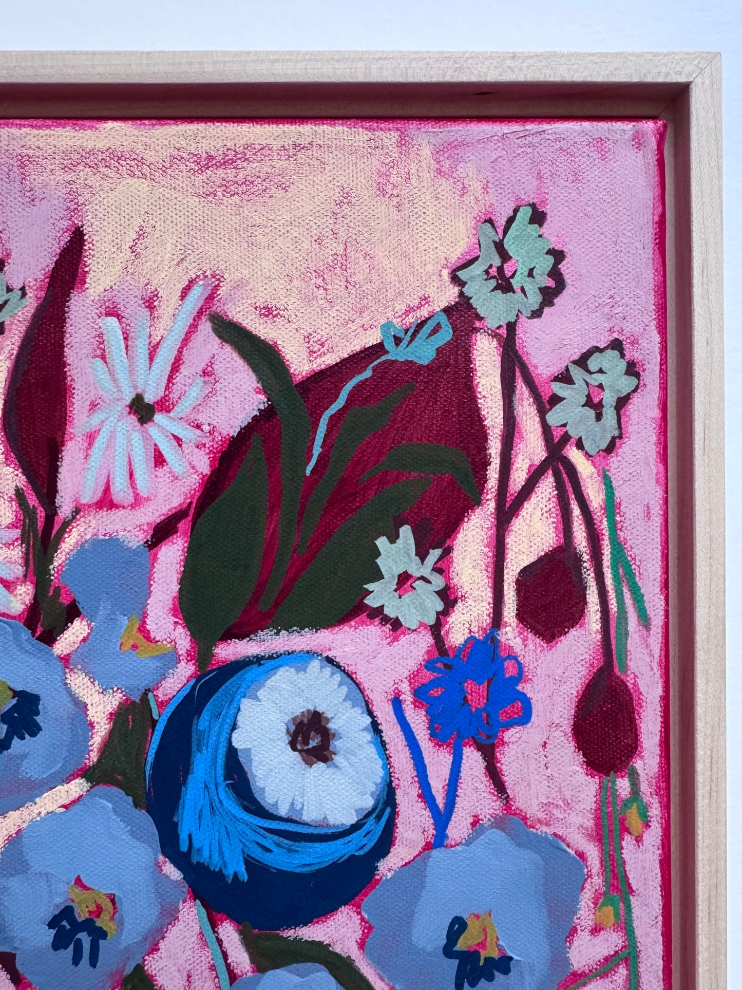 'No Plans After Lunch’ Original Acrylic Floral Painting 12”x12”