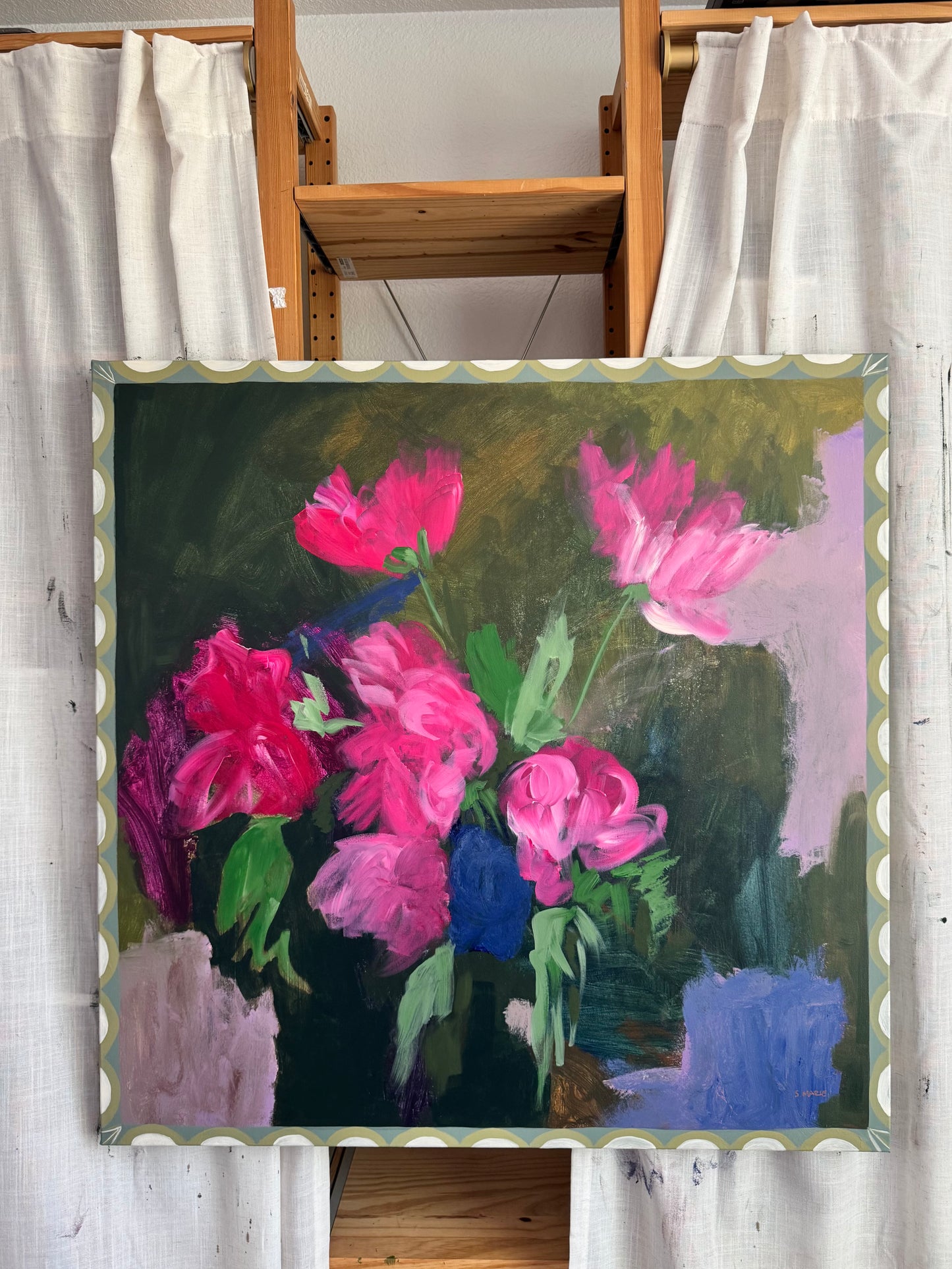 We Got This Together Original Acrylic Floral Painting 36”x36”