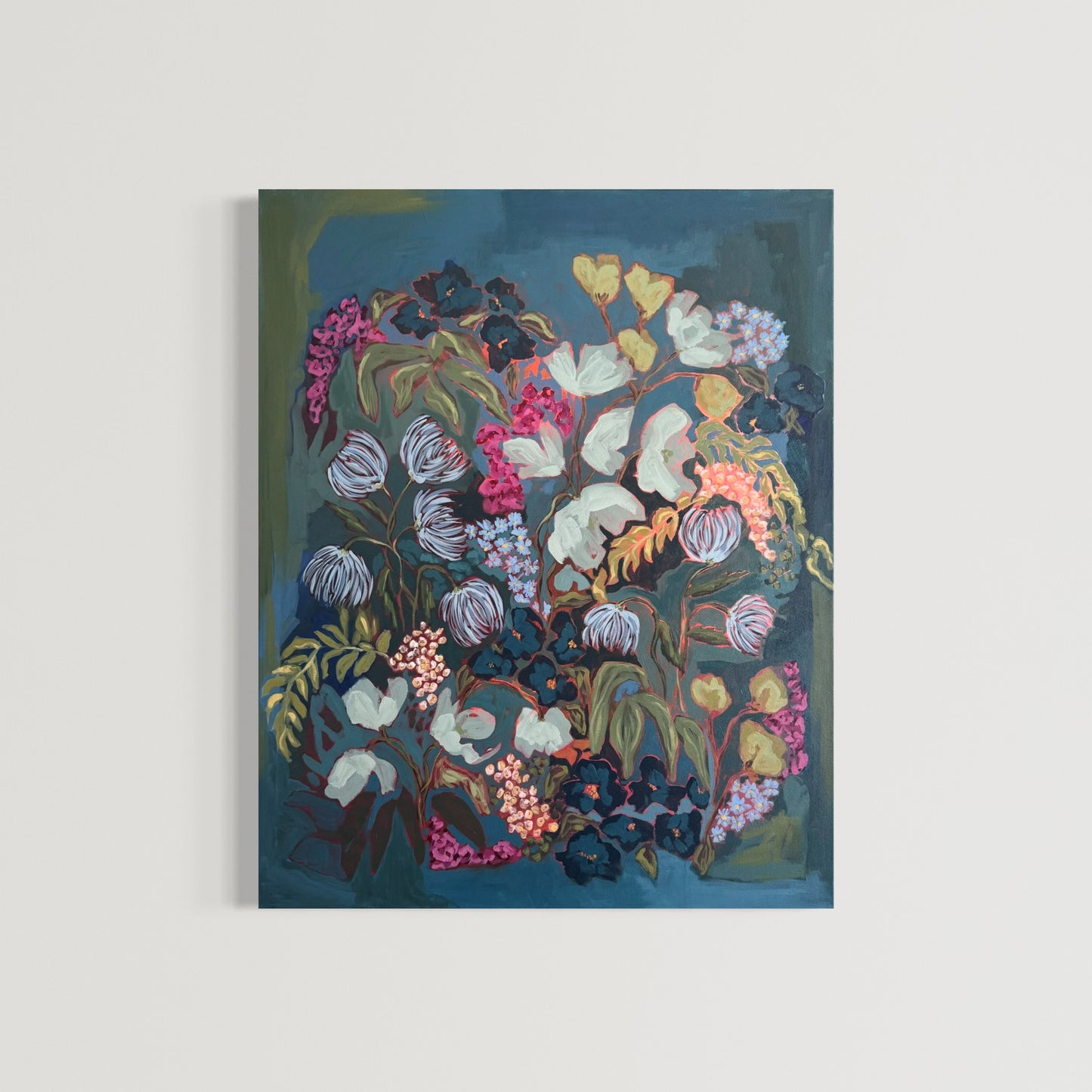 Just Before the Fireflies Original Acrylic Floral Painting 24”x30”