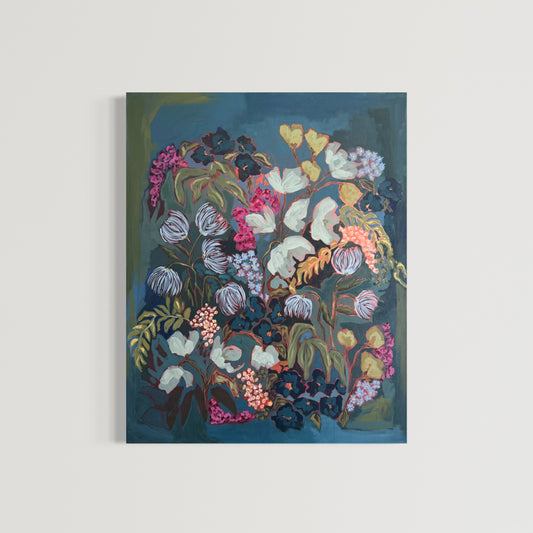 Just Before the Fireflies Original Acrylic Floral Painting 24”x30”