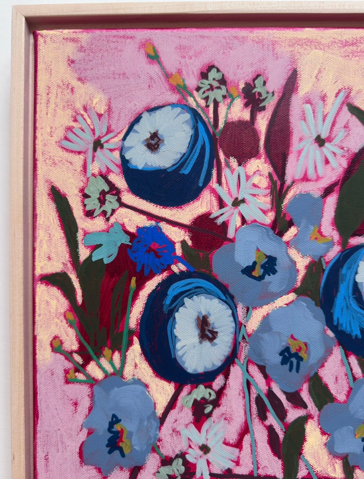 'No Plans After Lunch’ Original Acrylic Floral Painting 12”x12”