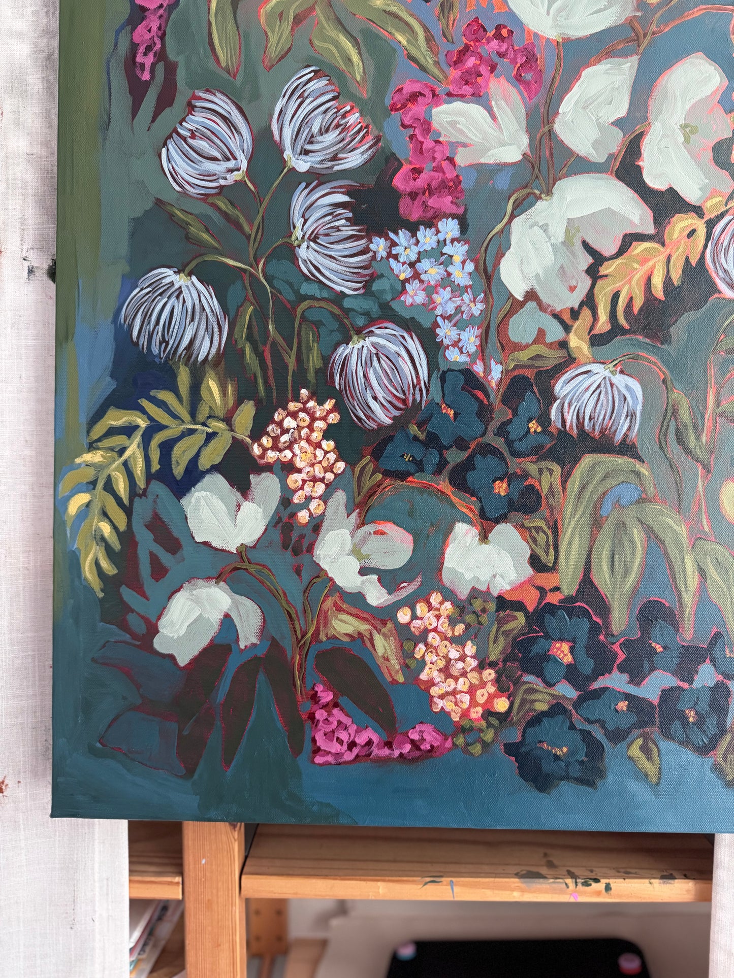 Just Before the Fireflies Original Acrylic Floral Painting 24”x30”