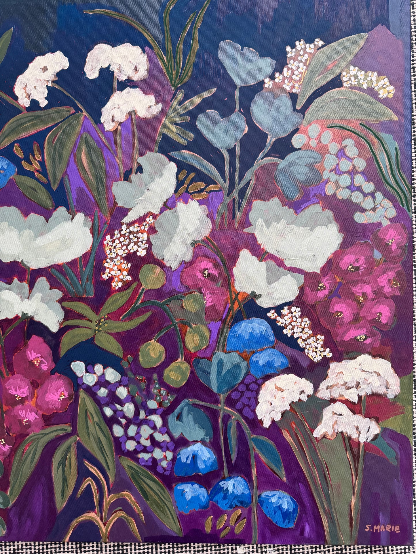 A Map for Lost Daydreams Original Acrylic Floral Painting 24”x24”