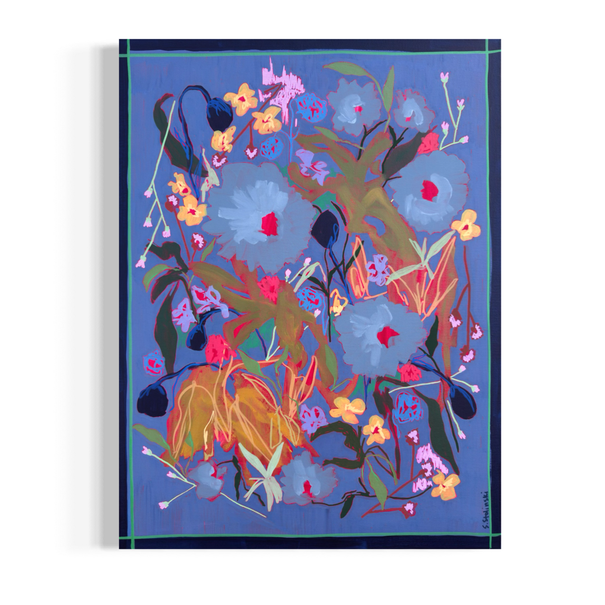 The Fire We Grew From Original Acrylic Floral Painting on Canvas 24”x18”