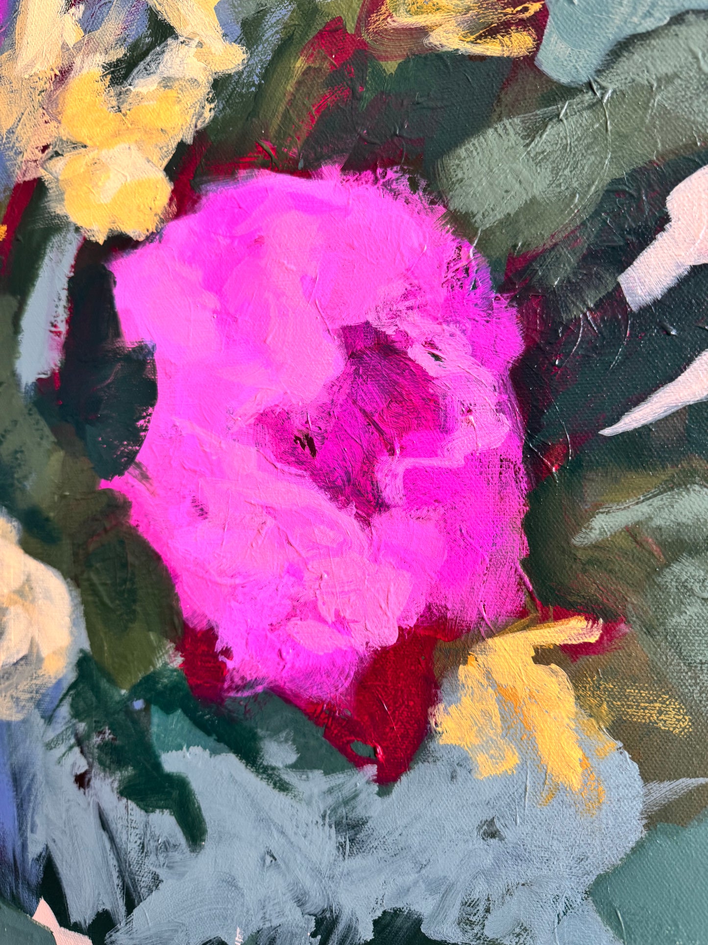 Broken Bloom Original Acrylic Floral Painting 24”x30”