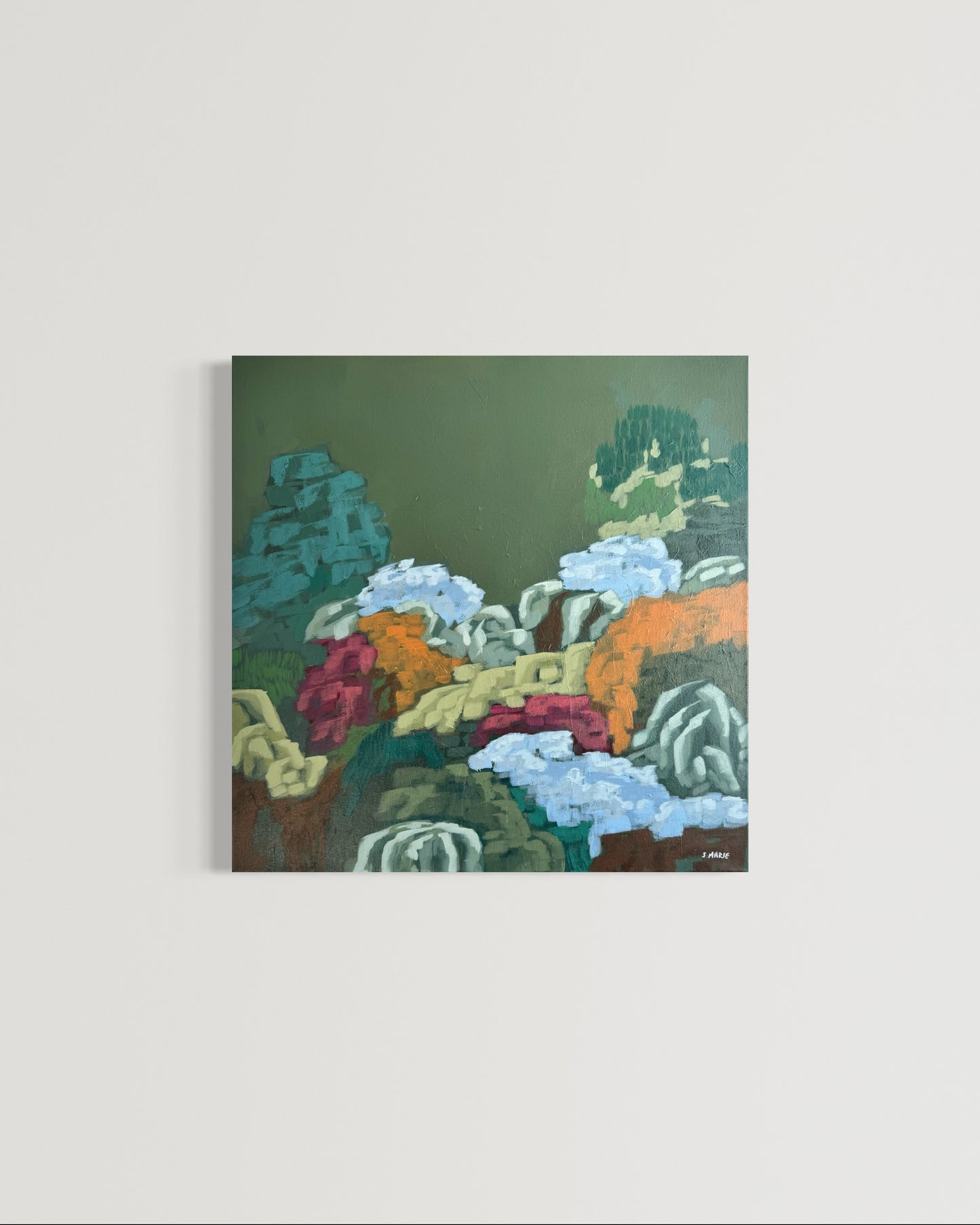 Unfolding No.5 Original Acrylic Floral Landscape Painting 24”x24”