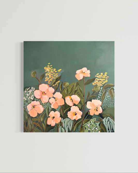 Aftertone Original Acrylic Floral Painting 30”x30”