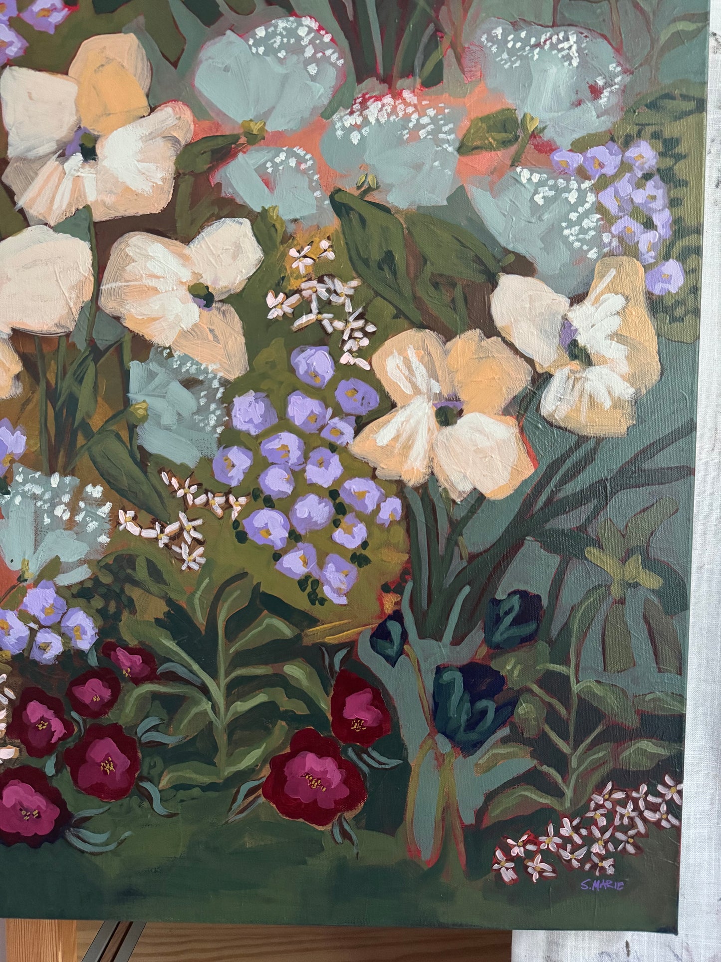 Mayhem Original Acrylic Floral Painting 24”x36”