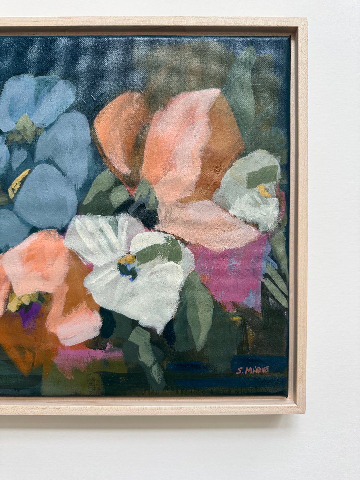We Left the Garden Lights On Original Acrylic Floral Painting 12”x12”