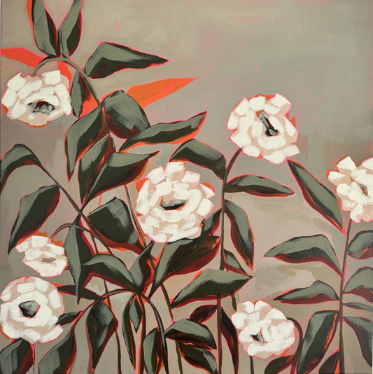 Ashes Growing Wild Original Acrylic Floral Painting 24”x24”