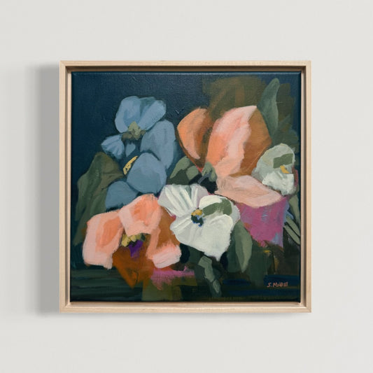 We Left the Garden Lights On Original Acrylic Floral Painting 12”x12”