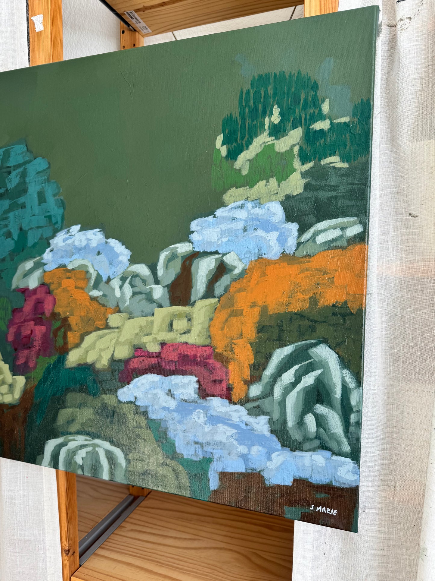 Unfolding No.5 Original Acrylic Floral Landscape Painting 24”x24”