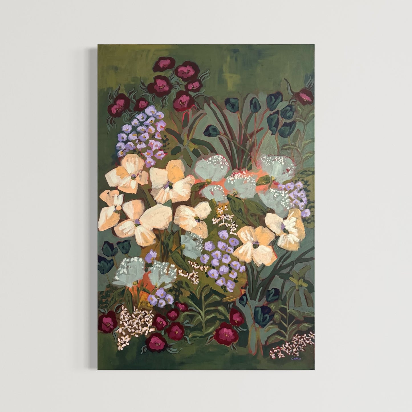 Mayhem Original Acrylic Floral Painting 24”x36”