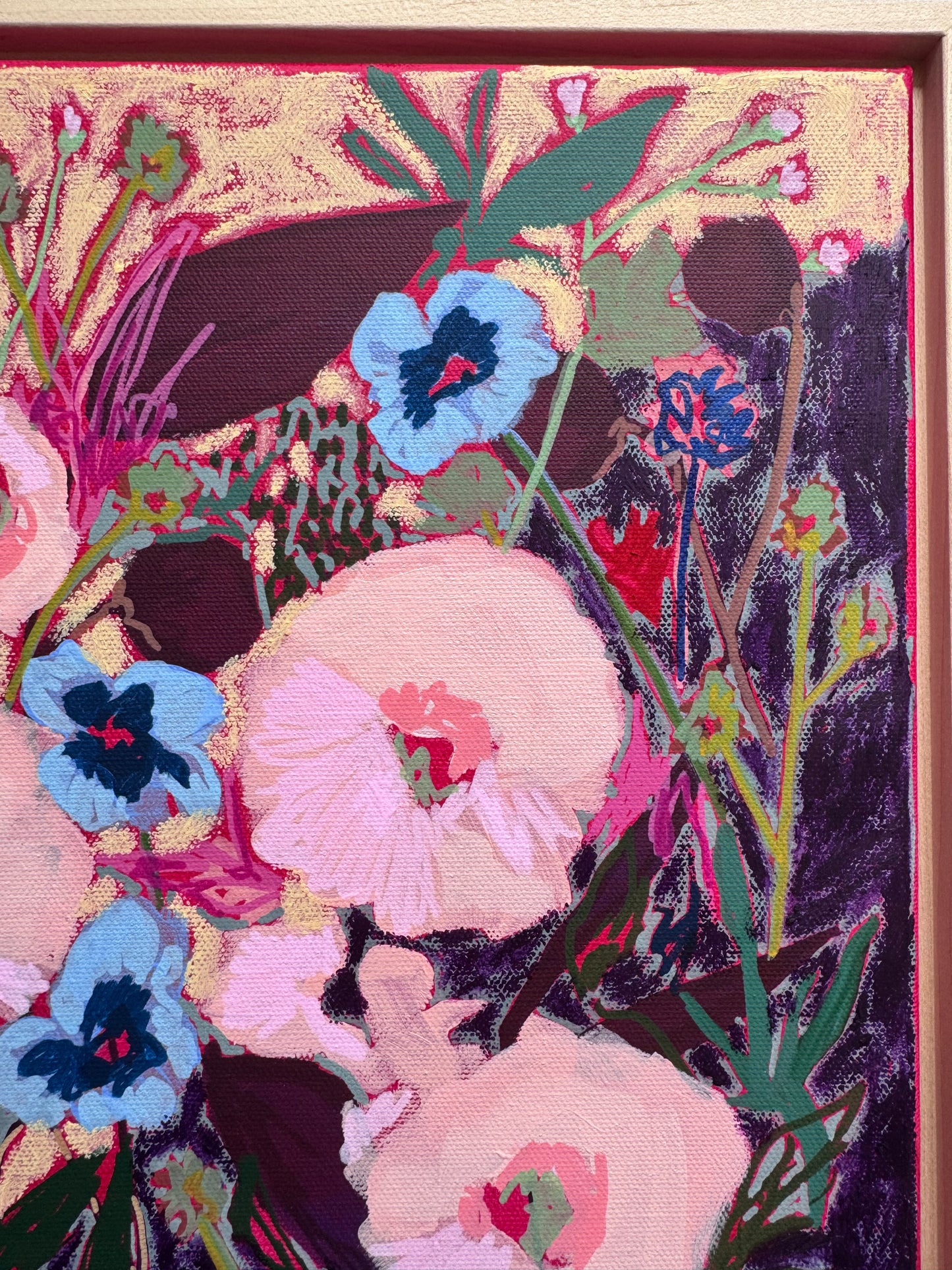‘In No Particular Order’ Original Acrylic Floral Painting 12”x12”