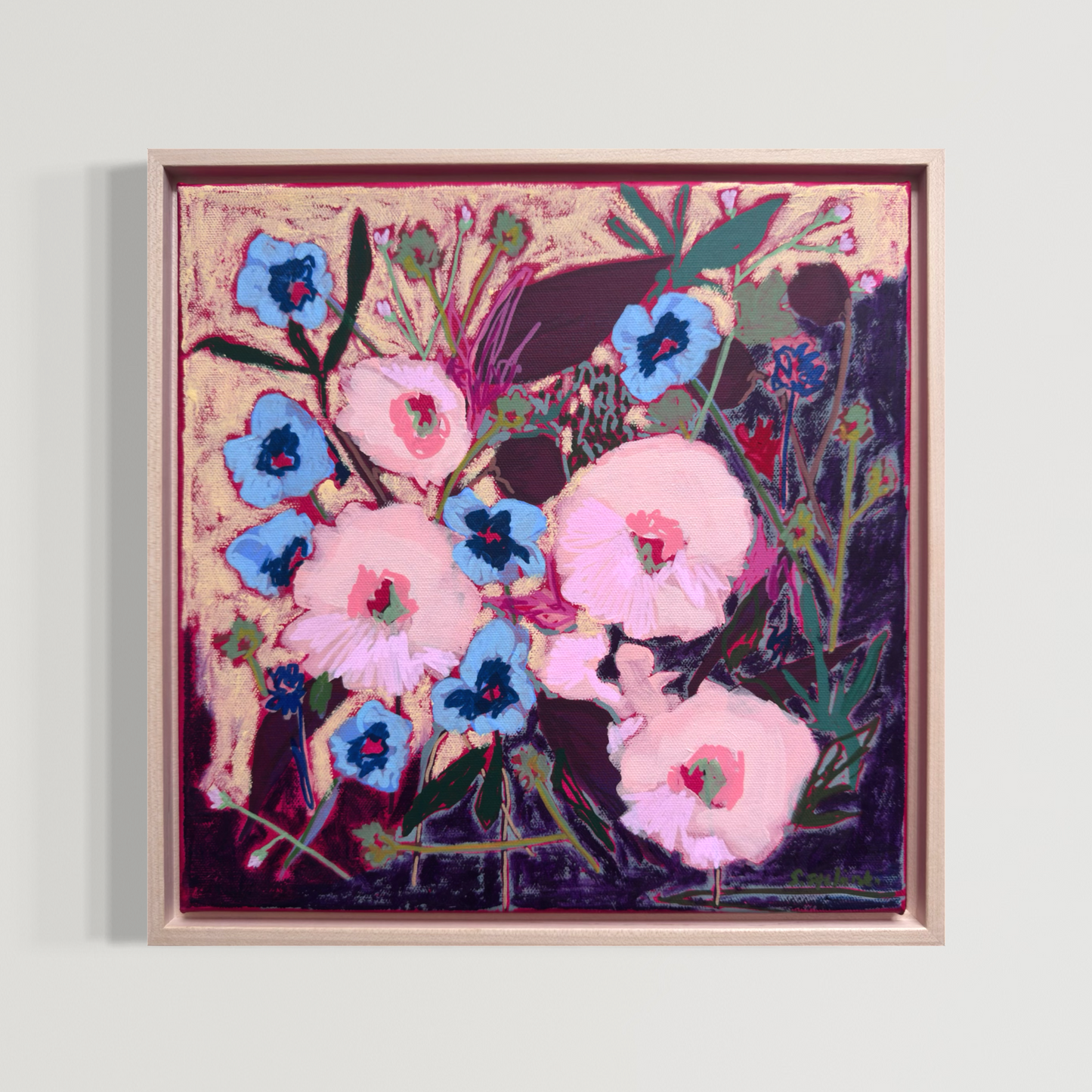 ‘In No Particular Order’ Original Acrylic Floral Painting 12”x12”