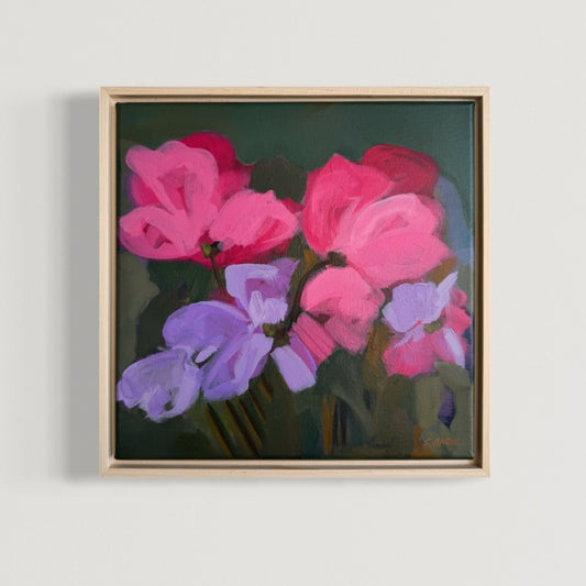 Put It In The Basket Original Acrylic Floral Painting 12”x12”