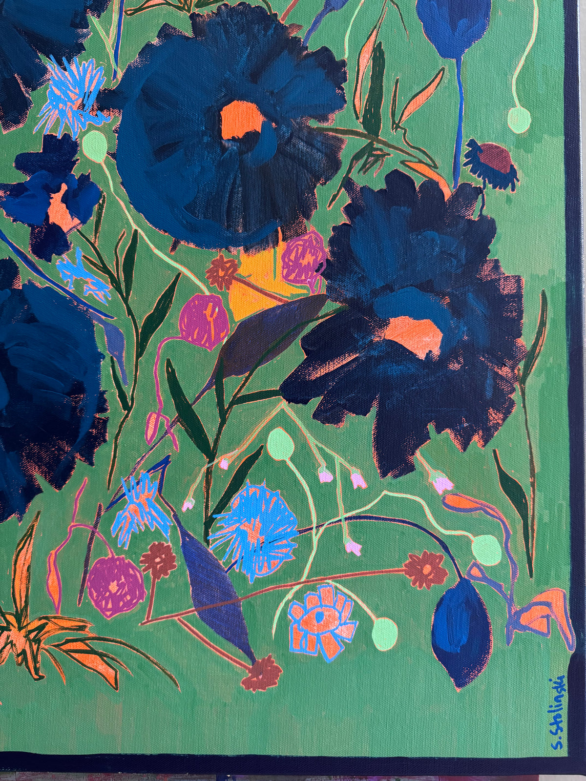 It Was Fun For A Time Original Acrylic Floral Painting 28”x22”