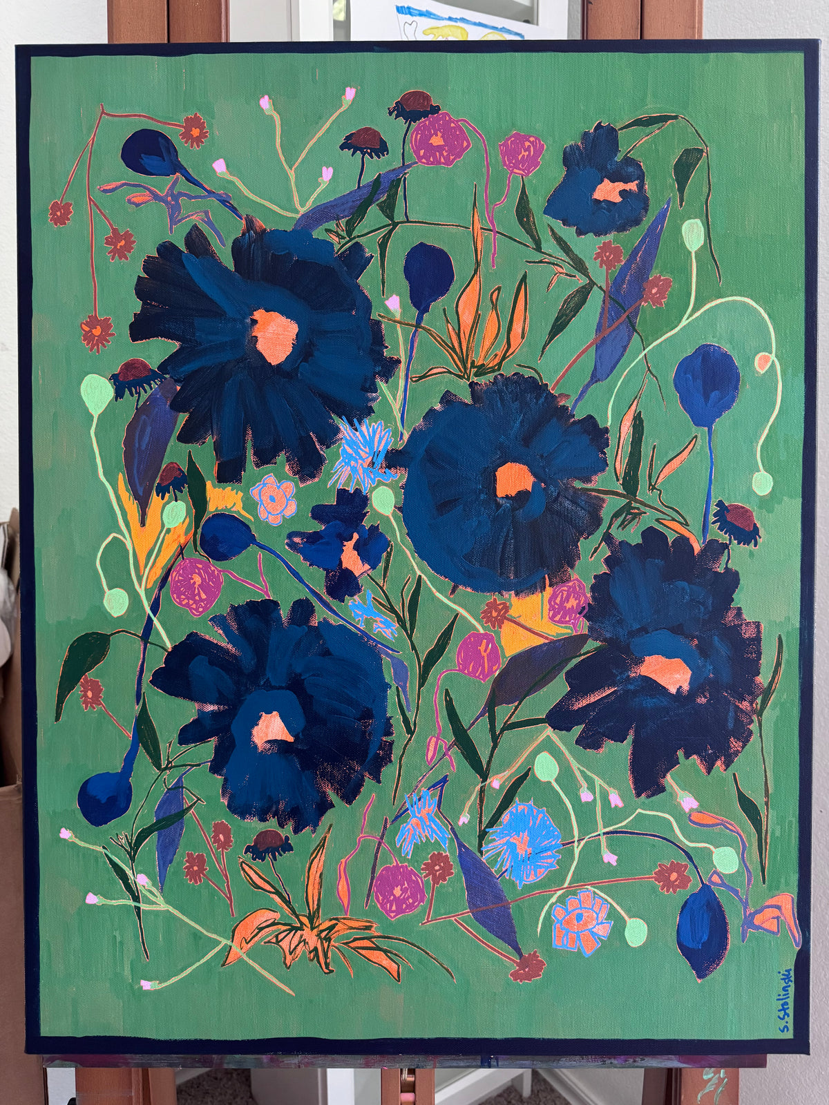 It Was Fun For A Time Original Acrylic Floral Painting 28”x22”