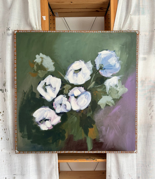 Victorian Dream Original Acrylic Floral Painting 30”x30”