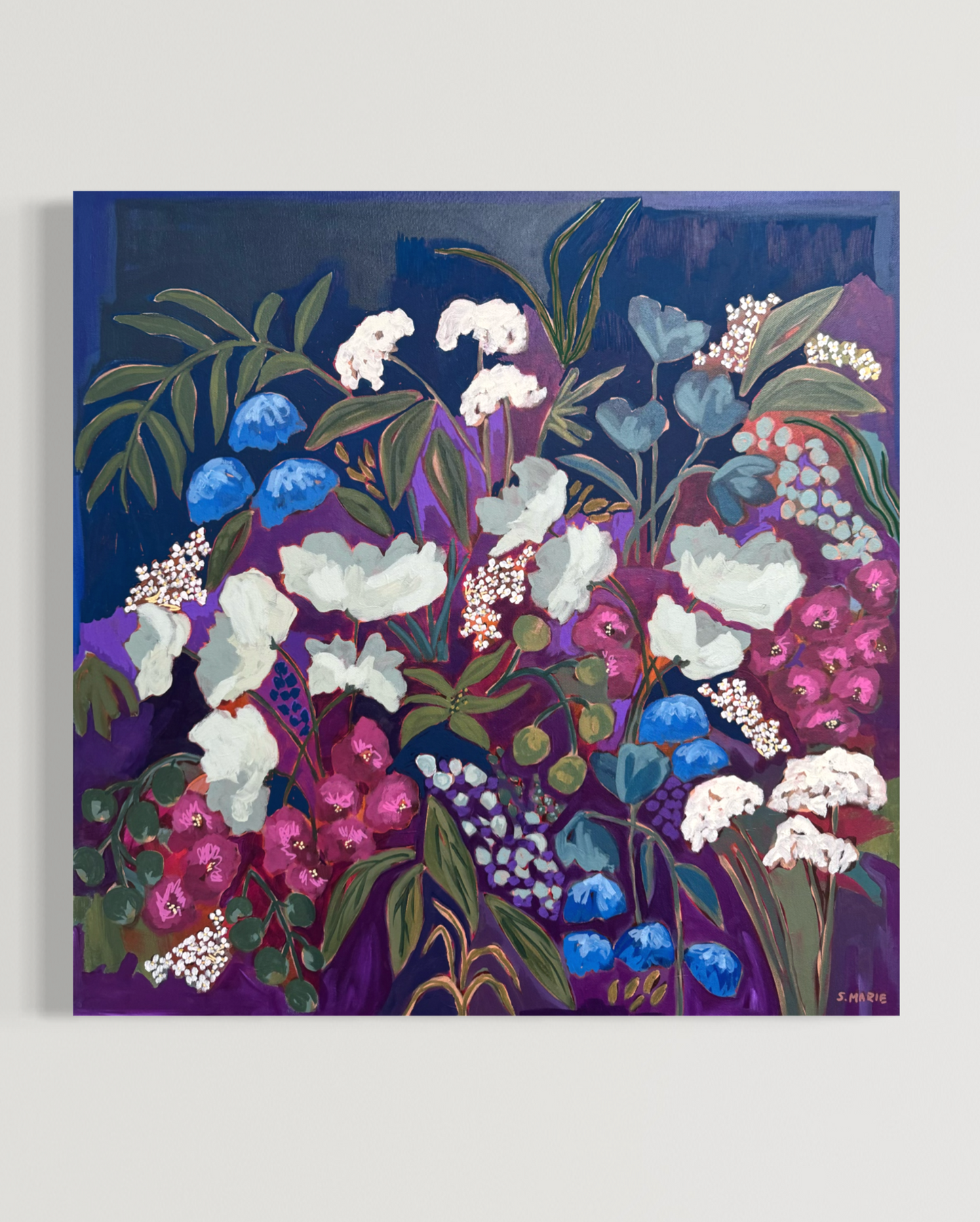 A Map for Lost Daydreams Original Acrylic Floral Painting 24”x24”