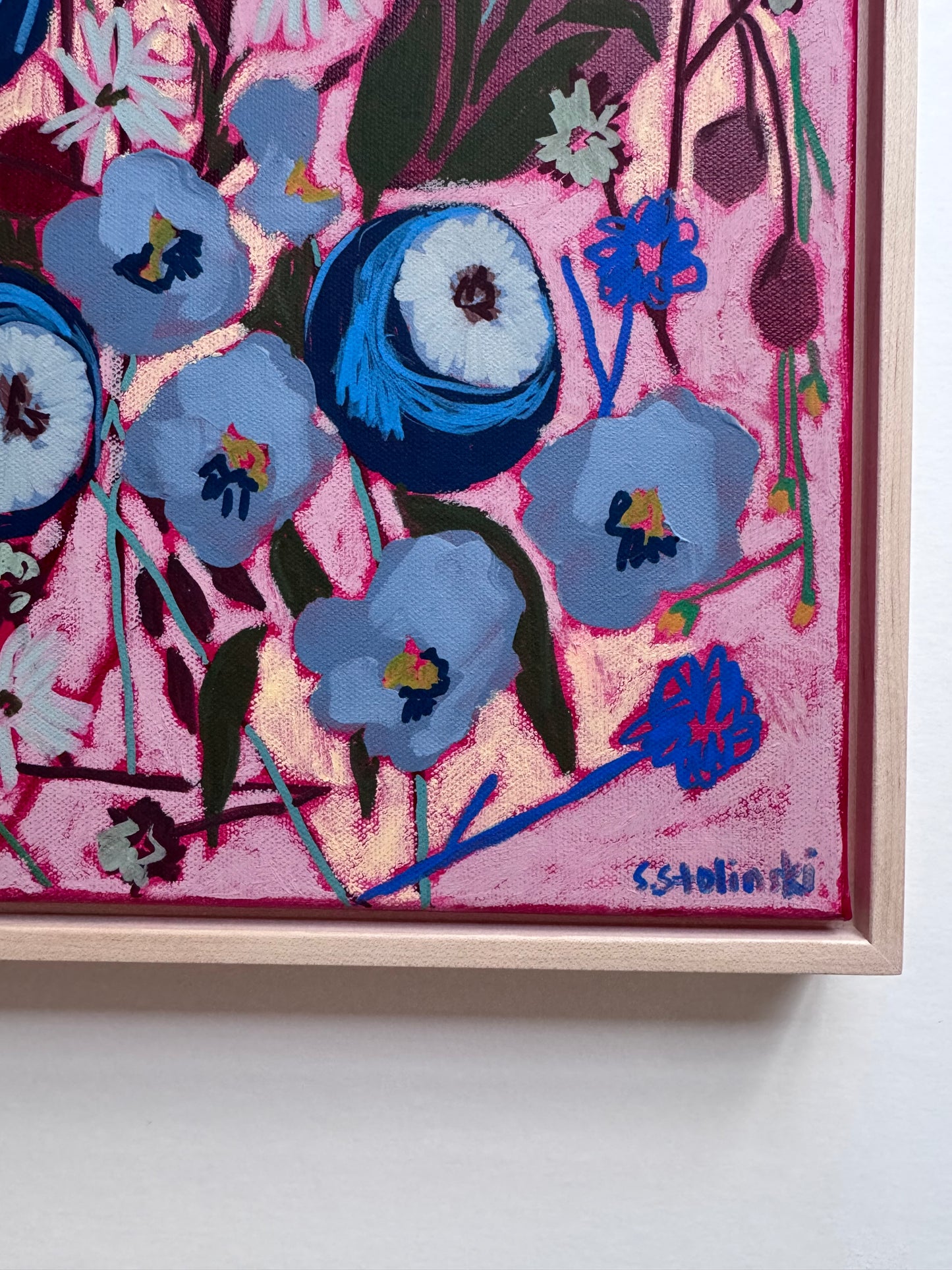 'No Plans After Lunch’ Original Acrylic Floral Painting 12”x12”