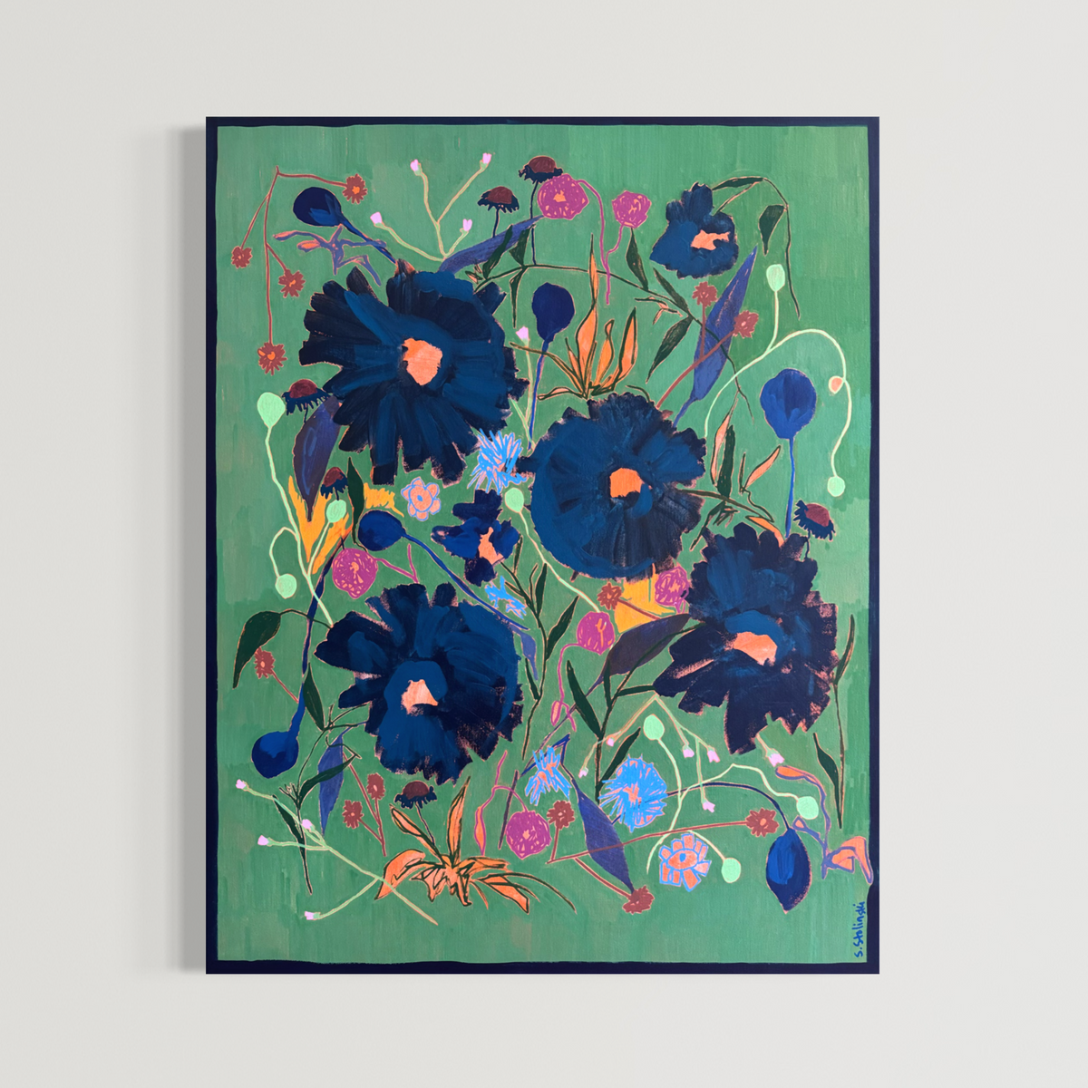 It Was Fun For A Time Original Acrylic Floral Painting 28”x22”