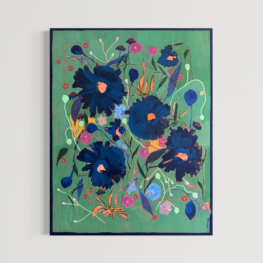 It Was Fun For A Time Original Acrylic Floral Painting on Canvas 28”x22”