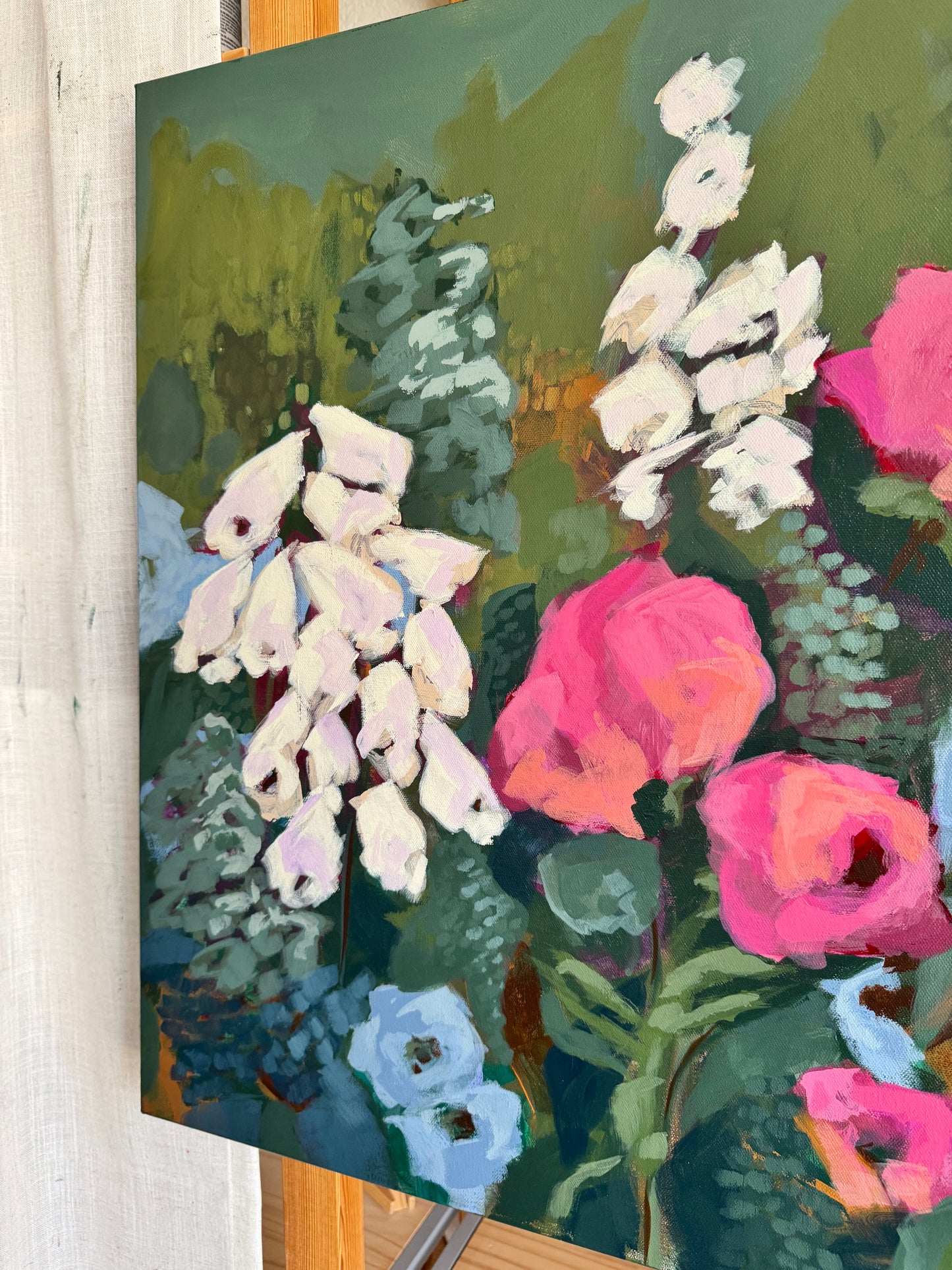 February’s Favor Original Acrylic Floral Painting 24”x24”