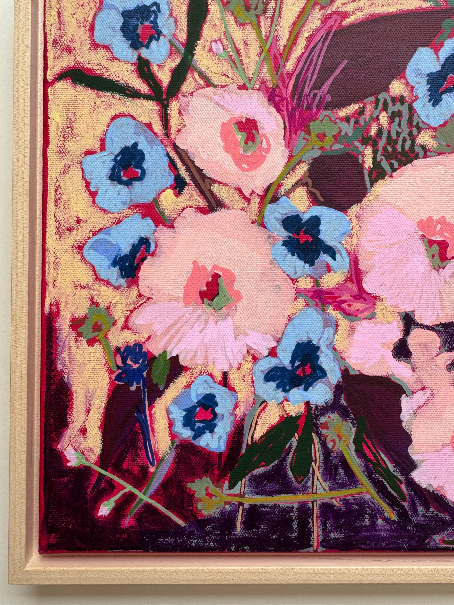 ‘In No Particular Order’ Original Acrylic Floral Painting 12”x12”