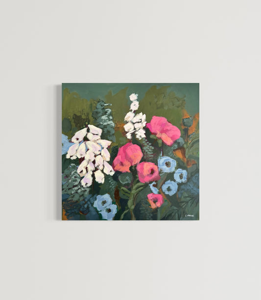 February’s Favor Original Acrylic Floral Painting 24”x24”