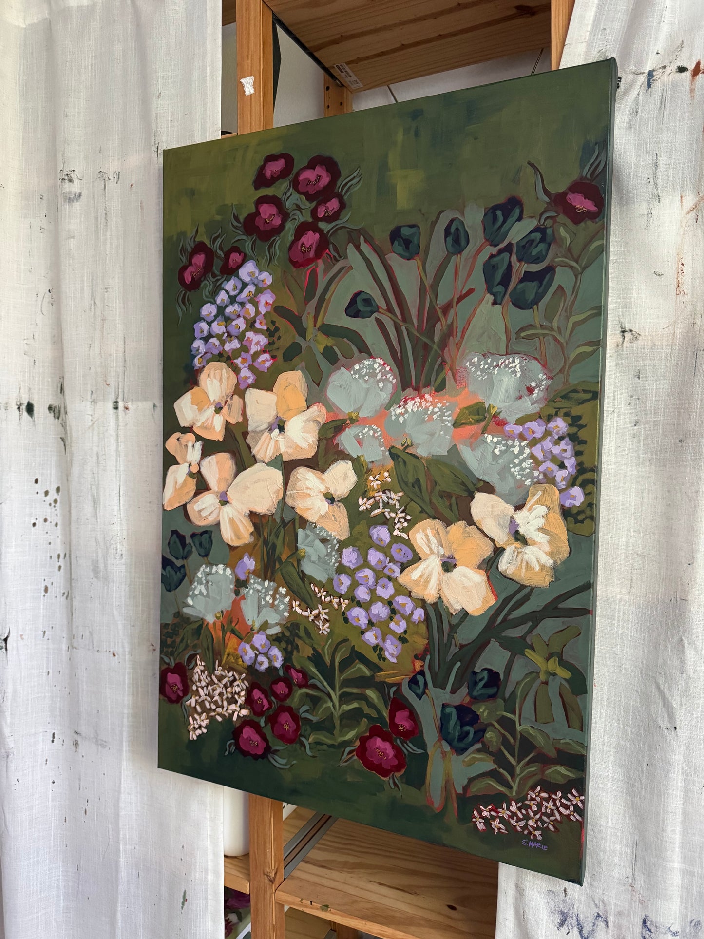 Mayhem Original Acrylic Floral Painting 24”x36”