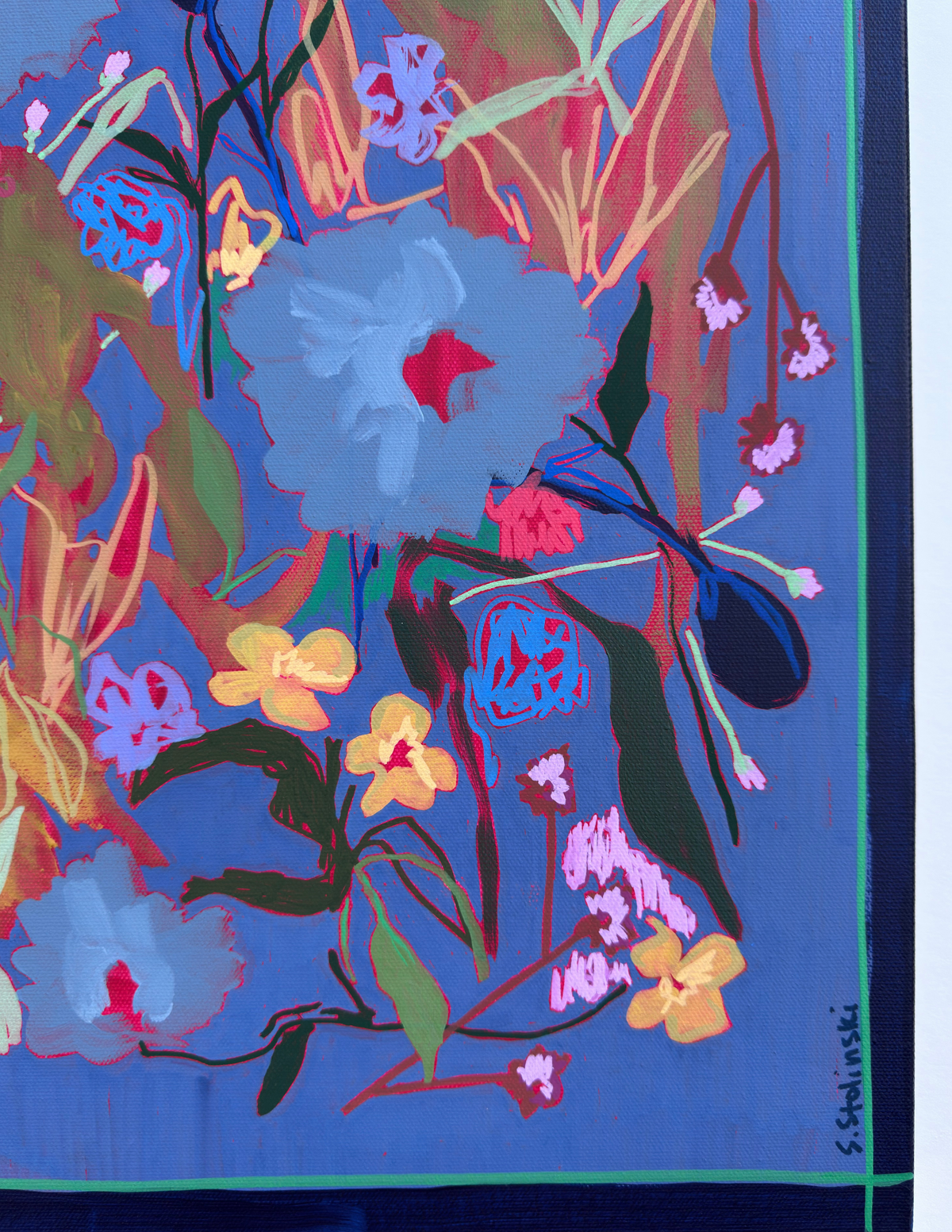 The Fire We Grew From Original Acrylic Floral Painting on Canvas 24”x18”